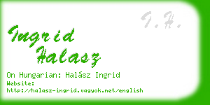 ingrid halasz business card